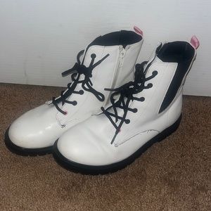 White combat boots